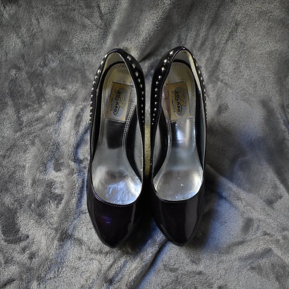 Purple Bolaro Heels with Silver Stud Detail Size 8 - Picture 3 of 13